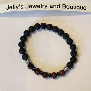 Jelly's Jewelry and Boutique Handcrafted NWT Natural Stone & Metal Bead Bracelet